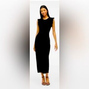 Black Zara Frill sleeve Dress Small